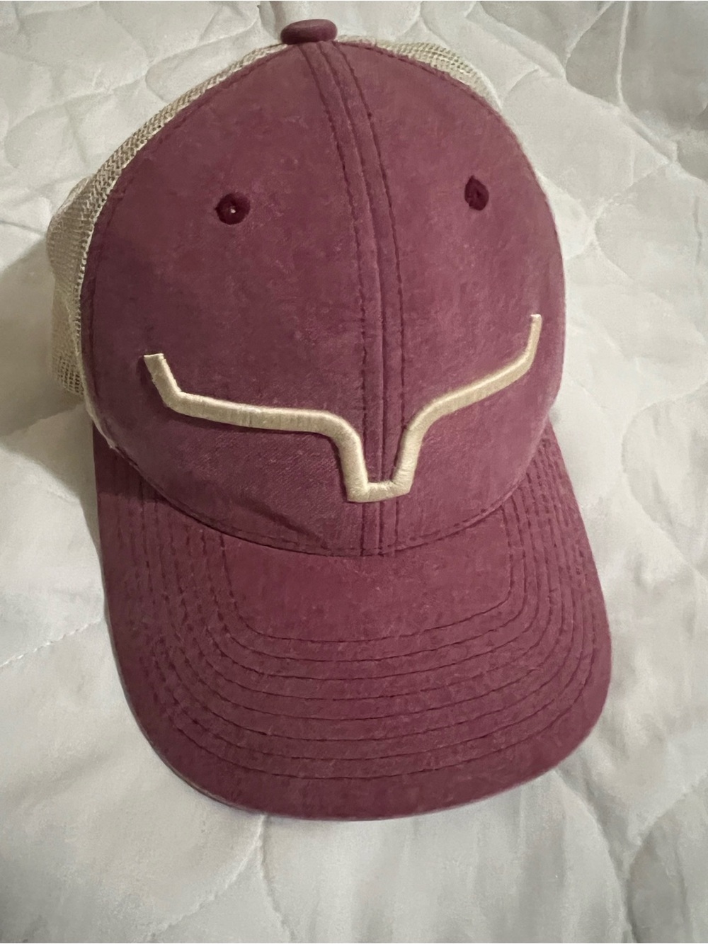 Kimes Ranch Maroon Trucker Hat with Cream Logo
